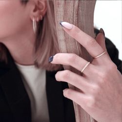 Bague femme alliance edora vermeil jaune et oxydes edov610016zb - bagues-vermeil - edora - 1