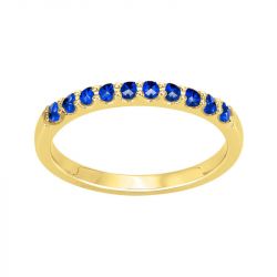 Bague femme alliance edora plaqué or et oxydes bleus edo76100292 - bagues-plaque-or - edora - 0