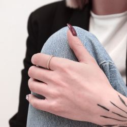 Bague femme edora vermeil jaune et oxydes edov610024zb - bagues-vermeil - edora - 1