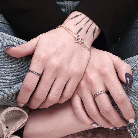 Bracelet femme double coeurs edora plaqué or et oxydes edo76300174 – bracelets plaqué or