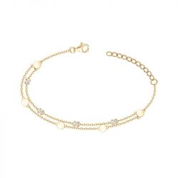 Bracelet femme edora vermeil jaune et oxydes edov630014zb - bracelets-vermeil - edora - 0