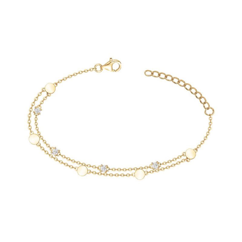 Bracelet femme edora vermeil jaune et oxydes edov630014zb - bracelets-vermeil - edora