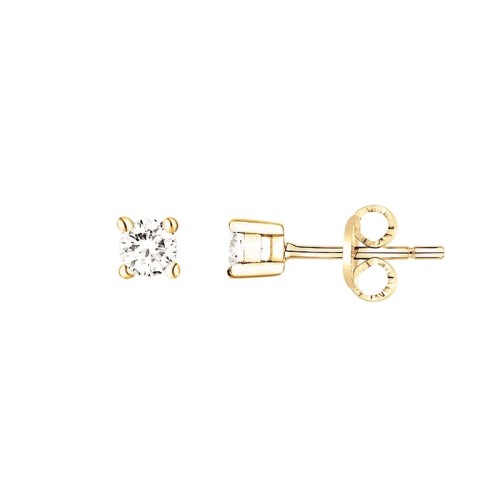 Boucles d'oreilles femme puces EDORA Vermeil jaune et oxydes EDOV640010ZB
