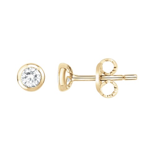 Boucles d'oreilles femme puces EDORA Vermeil jaune et oxydes EDOV640015ZB