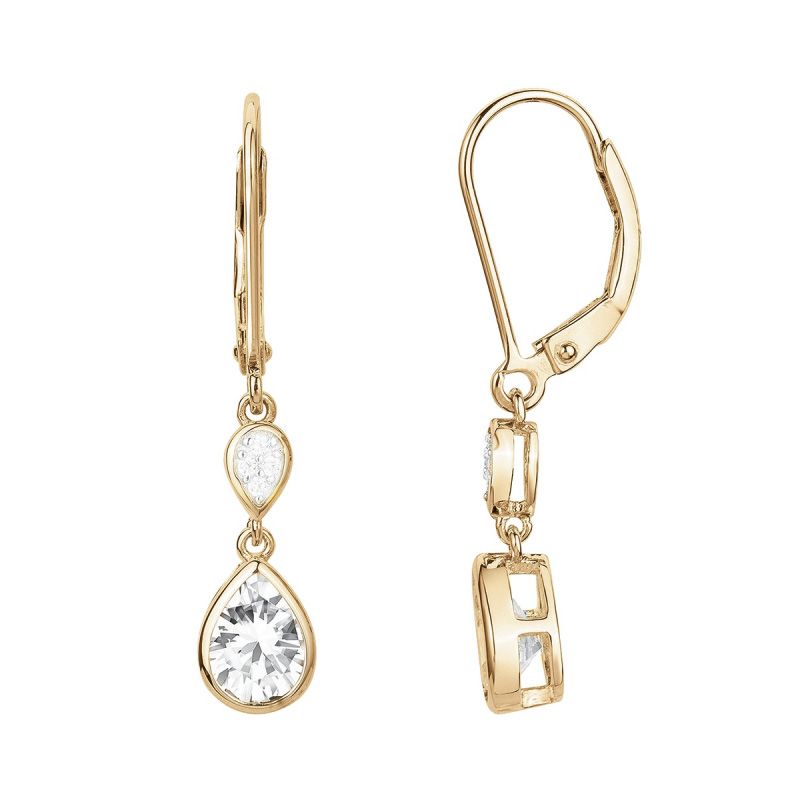 Boucles d'oreilles femme pendantes edora vermeil jaune et oxydes edov640017zb - boucles-d-oreilles-vermeil - edora