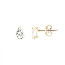 Boucles d'oreilles femme puces EDORA Vermeil jaune et oxydes EDOV640019ZB