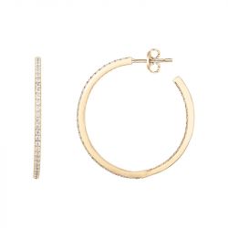 Boucles d'oreilles femme créoles EDORA Vermeil jaune et oxydes EDOV640022ZB