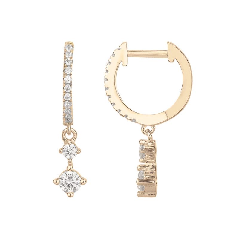 Boucles d'oreilles femme créoles edora vermeil jaune et oxydes edov640030zb - boucles-d-oreilles-vermeil - edora