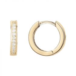 Boucles d'oreilles femme créoles edora vermeil jaune et oxydes edov640033zb - boucles-d-oreilles-vermeil - edora - 0