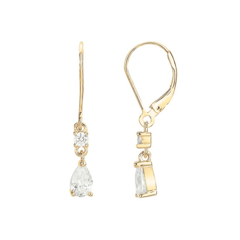 Boucles d'oreilles femme pendantes edora vermeil jaune et oxydes edov640035zb - boucles-d-oreilles-vermeil - edora