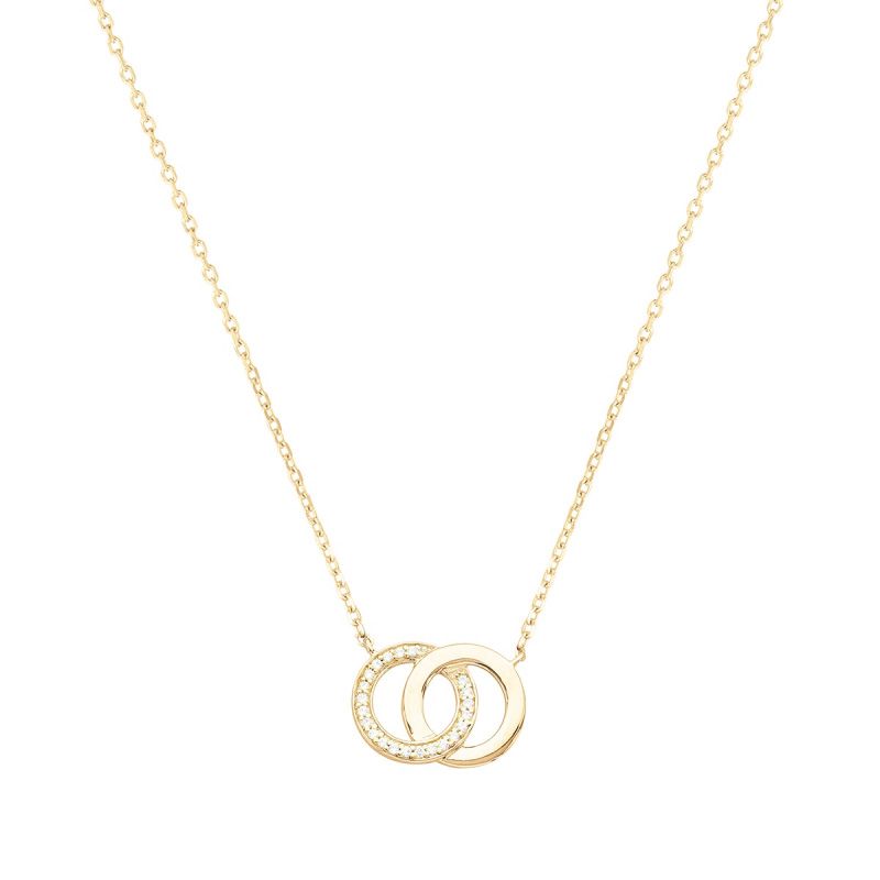 Collier femme cercles edora vermeil jaune et oxydes edov670001zb - colliers-vermeil - edora