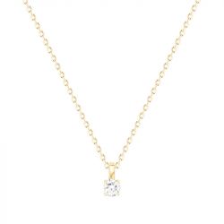 Collier femme solitaire EDORA Vermeil jaune et oxydes EDOV670005ZB