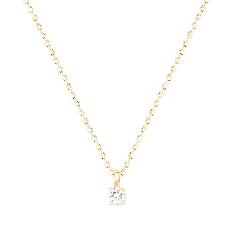 Collier femme solitaire edora vermeil jaune et oxydes edov670005zb - colliers-vermeil - edora