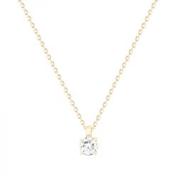 Collier femme solitaire EDORA Vermeil jaune et oxydes EDOV670006ZB