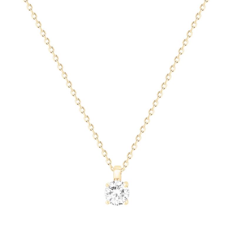 Collier femme solitaire edora vermeil jaune et oxydes edov670006zb - colliers-vermeil - edora