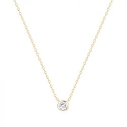 Collier femme solitaire EDORA Vermeil jaune et oxydes EDOV670008ZB