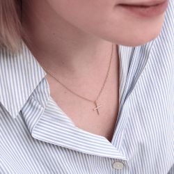 Collier femme croix edora vermeil jaune et oxydes edov670012zb - colliers-vermeil - edora - 1