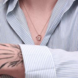 Collier femme coeur edora vermeil jaune et oxydes edov670019zb - colliers-vermeil - edora - 1