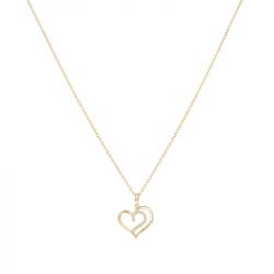 Collier femme coeur edora vermeil jaune et oxydes edov670021zb - colliers-vermeil - edora - 0