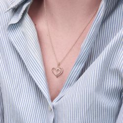 Collier femme coeur edora vermeil jaune et oxydes edov670021zb - colliers-vermeil - edora - 1