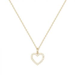 Collier femme coeur edora vermeil jaune et oxydes edov670024zb - colliers-vermeil - edora - 0