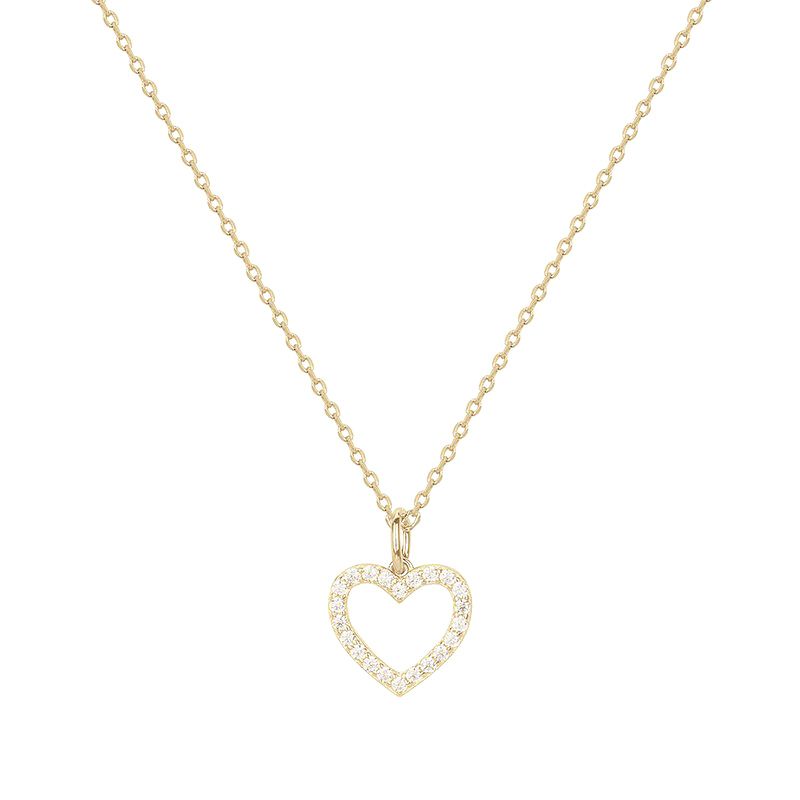 Collier femme coeur edora vermeil jaune et oxydes edov670024zb - colliers-vermeil - edora