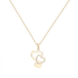 Collier femme coeur EDORA Vermeil jaune et oxydes EDOV670026ZB