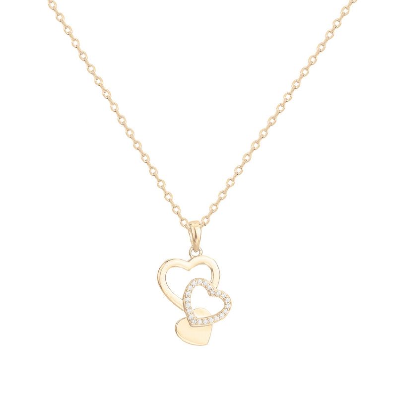 Collier femme coeur edora vermeil jaune et oxydes edov670026zb - colliers-vermeil - edora