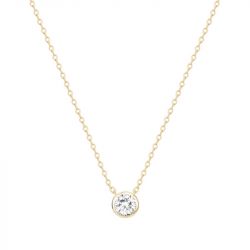 Collier femme solitaire EDORA Vermeil Jaune et oxyde EDOV670009ZB
