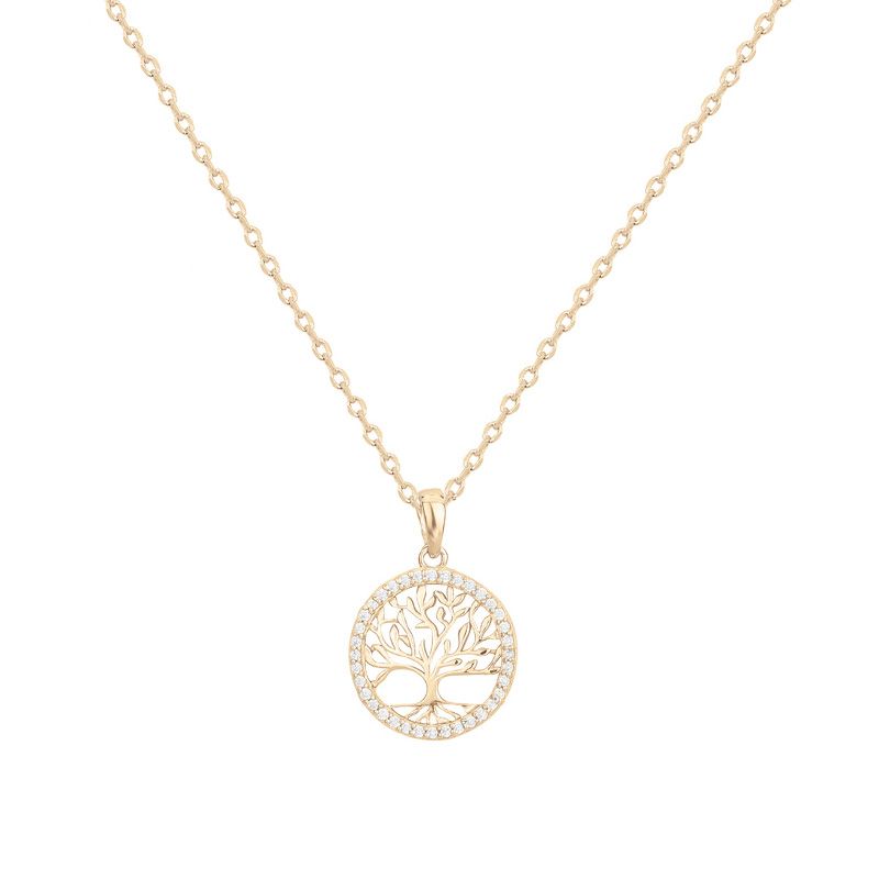 Collier femme arbre de vie edora vermeil jaune et oxydes edov670028zb - colliers-vermeil - edora