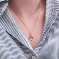 Collier femme arbre de vie edora vermeil jaune et oxydes edov670028zb - colliers-vermeil - edora - 1