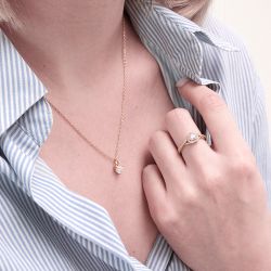 Collier femme edora vermeil jaune et oxydes edov670022zb - colliers-vermeil - edora - 1