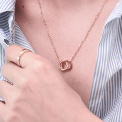 Collier femme cercles edora vermeil jaune et oxydes edov670001zb - colliers-vermeil - edora - 1