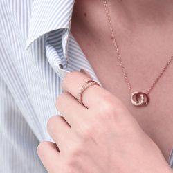 Bague femme edora vermeil jaune et oxydes edov610012zb - bagues-vermeil - edora - 1