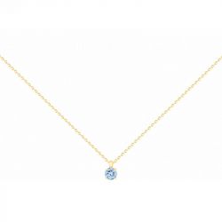 Collier femme edora plaquÉ or et oxyde bleu topaze edo76700177 - colliers-plaque-or - edora - 0