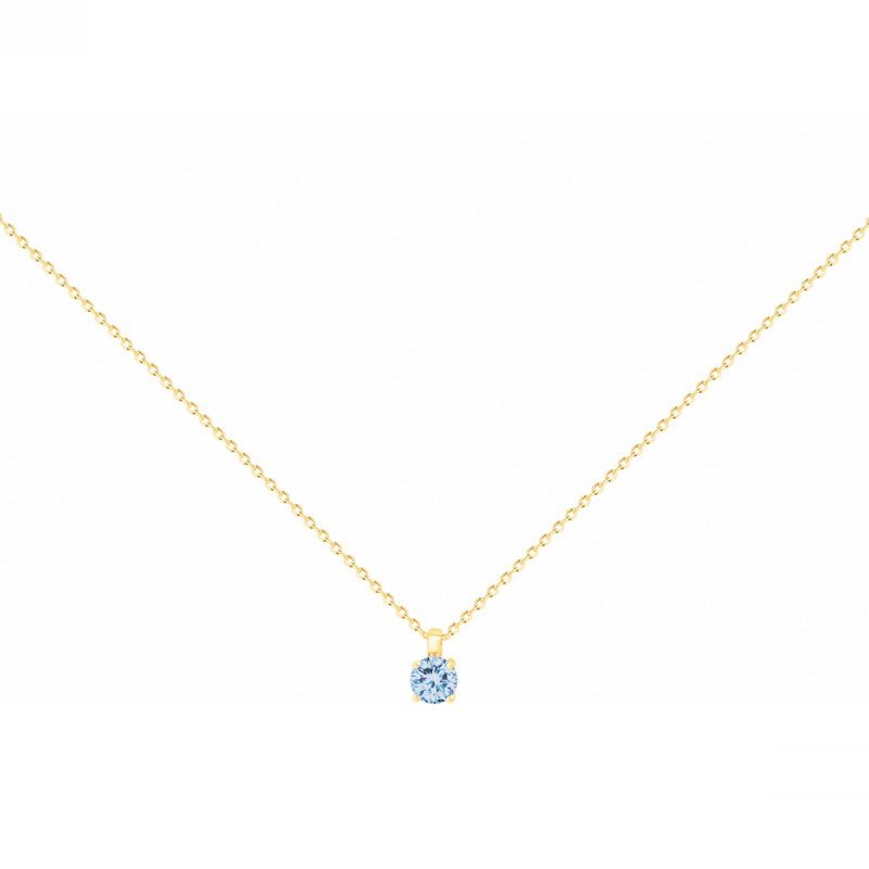 Collier femme edora plaquÉ or et oxyde bleu topaze edo76700177 - colliers-plaque-or - edora