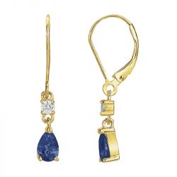 Boucles d'oreilles femmes pendantes edora plaqué or et oxydes edo76400391 - boucles-d-oreilles-plaque-or - edora - 0