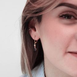 Boucles d'oreilles femmes pendantes edora plaqué or et oxydes edo76400391 - boucles-d-oreilles-plaque-or - edora - 1