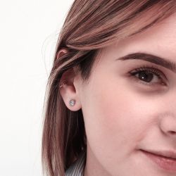 Boucles d'oreilles femmes puces edora plaqué or et oxydes edo76400167 - boucles-d-oreilles-plaque-or - edora - 2