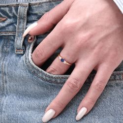 Bague femme trilogie edora plaqué or et oxydes edo76100298 - bagues-plaque-or - edora - 1