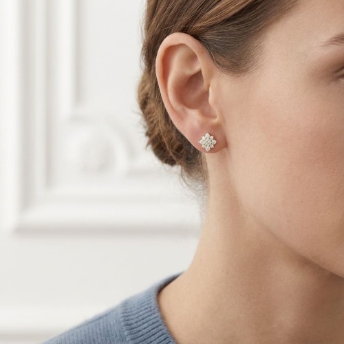 Boucles d'oreilles femme puces EDORA Vermeil jaune et oxydes EDOV640024ZB