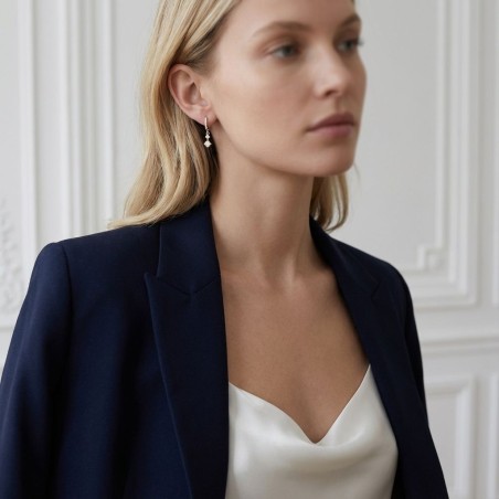 Boucles d'oreilles femme créoles edora vermeil jaune et oxydes edov640030zb – boucles d'oreilles vermeil