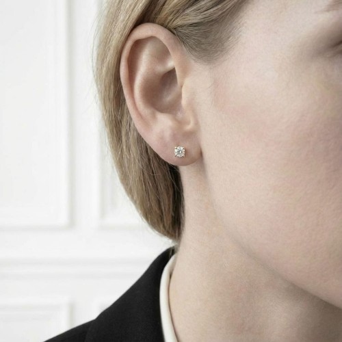 Boucles d'oreilles femme puces EDORA Vermeil jaune et oxydes EDOV640010ZB