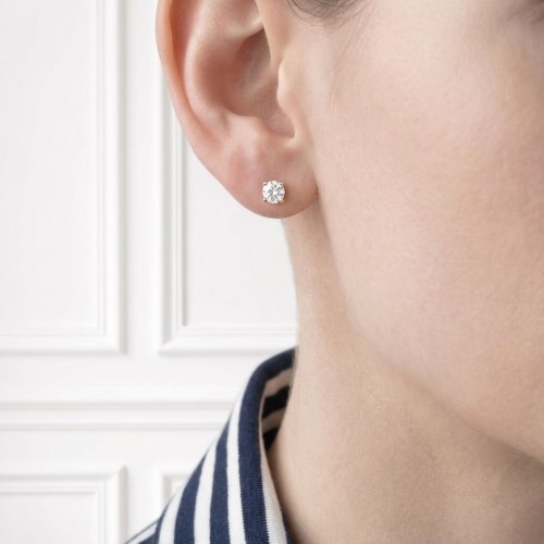 Boucles d'oreilles femme puces EDORA Vermeil jaune et oxydes EDOV640011ZB