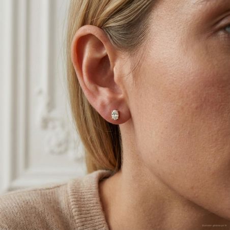 Boucles d’oreilles puce or, argent & clous d’oreille argent, or - boucles-d-oreilles-plaque-or - edora - 2