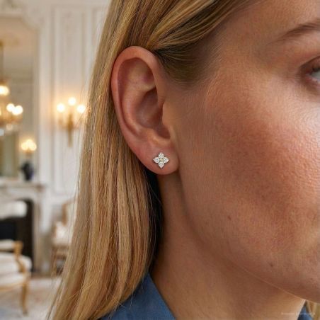 Boucles d’oreilles puce or, argent & clous d’oreille argent, or - boucles-d-oreilles-plaque-or - edora - 2