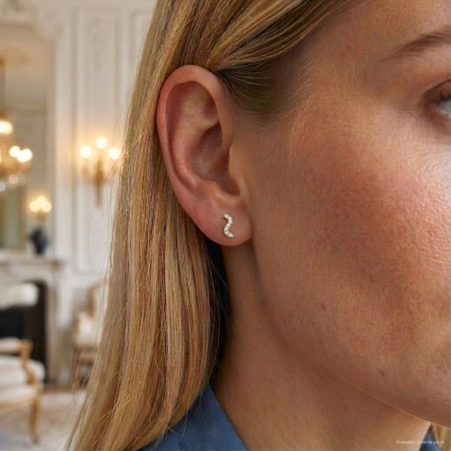 Boucles d'oreilles femme puces EDORA plaqué or et oxydes EDO76400168