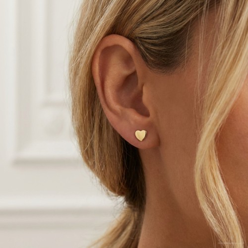 Boucles d'oreilles femme puces cœurs EDORA plaqué or EDO76400270