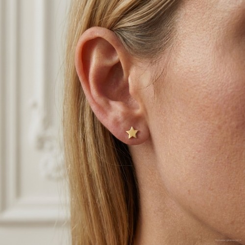 Boucles d'oreilles femme puces étoiles EDORA plaqué or EDO76400269