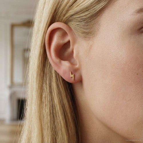 Boucles d'oreilles femme puces éclairs EDORA plaqué or EDO76400268